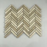 Vente en gros en usine de carreaux de mosaïque à chevrons en pierre de marbre travertin imperméable pour dosseret mur plancher