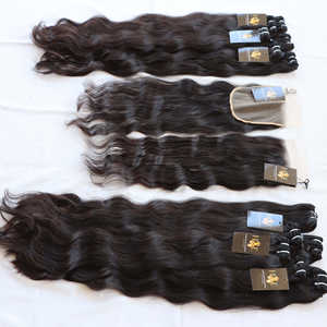 Paquet de cheveux humains tissés en lot de temple indien vierge naturel brut de qualité 12a cheveux brésiliens bouclés paquets humains avec fermeture - Product Image 2