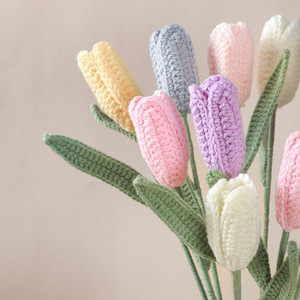 Tulipán Tejido a Mano, Flor de Ganchillo, Flor Eterna, Regalo para el Día de San Valentín, Tulipanes Individuales - Product Image 2