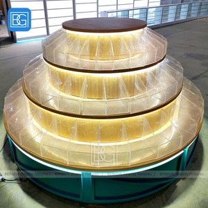 Özel ticari bakkal şeker toplu ekran yuvarlak katmanlı akrilik Bin vitrin merkezi perakende kat ada standı - Product Image 4