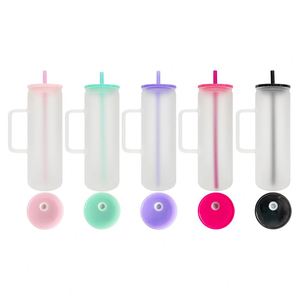 Tazas de Vidrio Rectas y Delgadas de 20 oz, Transparentes y Esmeriladas, para Sublimación, con Logotipo Personalizado, al por Mayor, para Envolturas UV DTF - Product Image 1