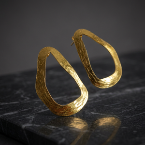 Gold Plated Brass Stud <b>Earrings</b> with Oval Cut <b>Pearl</b> <b>and</b> <b>Diamond</b> Trendy for Women's Wedding Anniversary Party - Product Image 1