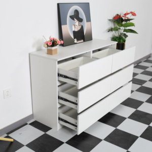 Meubles de chambre à coucher modernes en vente chaude, couleur blanche populaire, <span class=keywords><strong>commode</strong></span> à 6 tiroirs, <span class=keywords><strong>commode</strong></span> pour chambre à coucher - Product Image 1