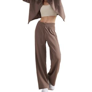Ensemble de sport personnalisé à col montant, pantalon large, avec grandes poches, motif uni, vêtement de fitness polyvalent, coupe ample - Product Image 2