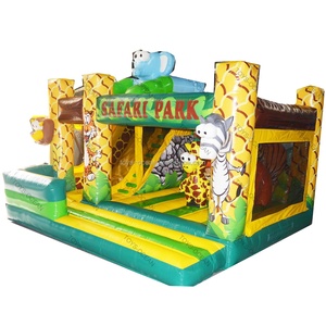2024 New Jungle động vật <span class=keywords><strong>Inflatable</strong></span> Safari công viên <span class=keywords><strong>Bouncer</strong></span> nhà nhảy Combo với trượt lâu đài - Product Image 1