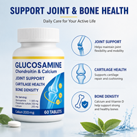 Comprimés de Calcium, Glucosamine, Chondroïtine et Vitamine D – 60 unités – Complément minéral quotidien – Marque privée OEM