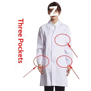 <span class=keywords><strong>Camice</strong></span> da Laboratorio in Lino Bianco Dobby a Maniche Lunghe, Unisex per Studenti di Medicina, Protezione Chimica, Antipolvere, Tuta Rinforzata, Vendita Diretta dalla Fabbrica - Product Image 3