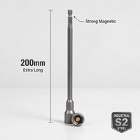 Embout de vissage métrique à chocs de 200 mm en acier CRV magnétique avec tige hexagonale de 1/4 po pour perceuse à percussion et visseuse à chocs
