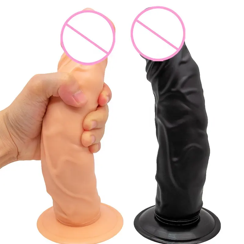 large manual penis sucker sex toys curved penis masturbation penis for woman anal expansion plug