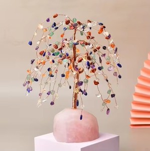 Árbol de la Abundancia de Cristal Natural en Polvo, Base de Cuarzo Rosa Crudo, Decoración para el Hogar, Árbol de la Abundancia de Cristal de 7 Chakras - Product Image 6