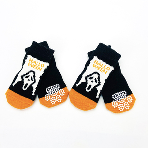 Vente en gros de chaussures confortables en coton pour Halloween, chaussures de <span class=keywords><strong>Protection</strong></span> des pattes de <span class=keywords><strong>chien</strong></span>, chaussettes mignonnes antidérapantes de dessin animé - Product Image 5