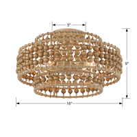 Lustre rustique en perles de bois style ferme avec corde en macramé et chaîne marron, luminaire de plafond pour salle à manger et boutique