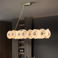 Lámpara Colgante Lineal de Cristal Moderna de Lujo, Base para Bombilla E12, Altura Ajustable, LED Regulable, Blanco Cálido, Garantía de 3 Años, para el Hogar
