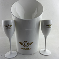 Seau refroidisseur de vin en acrylique blanc 4L pour les fêtes à domicile