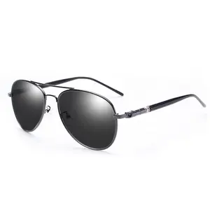 UV400 occhiali da sole Unisex personalizza LOGO Retro occhiali da sole polarizzati da guida rotondi da uomo classici in metallo di alta qualità TAC Trend