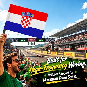 Drapeau croate imprimé 30x45cm en gros, en polyester durable avec poignée EVA de qualité supérieure, ultra flexible, pour rallye de <span class=keywords><strong>football</strong></span> - Product Image 5