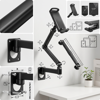 Support mural pour tablette PC en aluminium robuste, support universel réglable à 360 degrés pour iPad Galaxy Tab 7-12,9 pouces