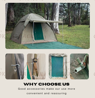 Tente de camping familiale de style safari pour 6 personnes, en gros, Afrique du Sud, portable et facile à installer, grande tente en toile