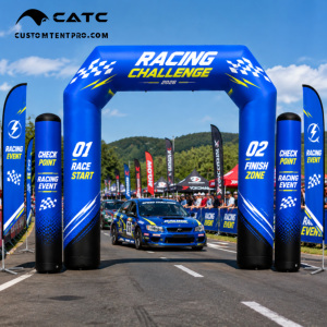 Ensemble d'arche de course gonflable personnalisée CATC |   Portes de départ/arrivée et colonnes de points de contrôle |   Kit de Branding pour Événement de Course Automobile |   MOQ-1 - Product Image 2