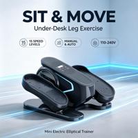 Mini-elliptique électrique sous bureau, pédalier d'exercice assis pour les jambes, 15 vitesses, double mode, équipement de fitness pour la maison et le bureau