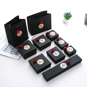 Graceful Custom Logo Cardboard <b>Box</b> for Bracelet Ring Necklace Earring Fashionable Precious Jewelry Sponge Lined Gift <b>Packing</b> - Product Image 1