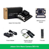Kit de Desarrollo NVIDIA Jetson Orin Nano 8GB Super, Computadora de Borde con IA, 67 TOPS, con Módulo Inalámbrico/SSD/Pantalla/Cámara Opcionales