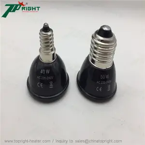 Industriële E27 Mini Type Zwart Ver Infrarood Keramische Huisdier Verwarming Lamp Heater