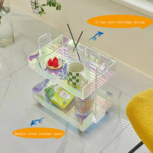 Bàn Cà Phê Trà Acrylic Trong Suốt Có Thể Di Chuyển Trong Suốt Bằng Đá Mài - Product Image 3