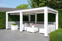 Pergola en aluminium rétractable entièrement automatique avec toit à lames imperméable - Store électrique pliable pour jardin et terrasse extérieurs
