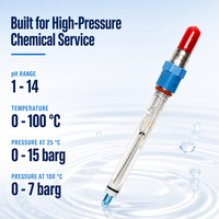 Sonde pH VP ACpH4262 120mm 1-14 pH 100°C 15 bars Connecteur VP PT1000 ATC Sonde en verre précise résistante à l'acide fluorhydrique pour