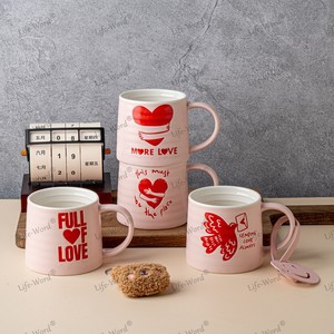Vente chaude mignon Graffiti coeur tasses en céramique série rose tasses à eau en céramique comme cadeaux pour petite amie tasses à café en céramique - Product Image 1