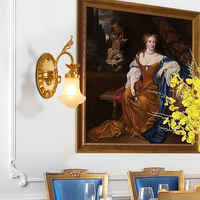 Lampe murale de luxe française en cuivre massif, lampe décorative pour hall de villa, lampe murale créative rétro pour chambre à coucher, bureau ou chevet