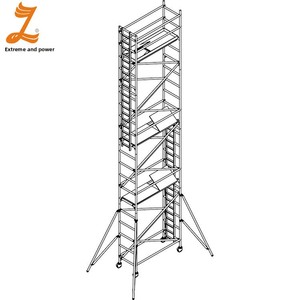 <span class=keywords><strong>Échafaudage</strong></span> pliant en alliage d'aluminium - Capacité de charge de 900 kg, hauteur de 6 m, utilisation pour la construction et la <span class=keywords><strong>location</strong></span> aéronautique - Product Image 2