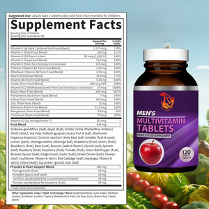 Tabletas multivitamínicas de alta calidad para hombres con vitamina A y vitamina C que apoyan un metabolismo saludable y promueven una energía sostenida. - Product Image 4