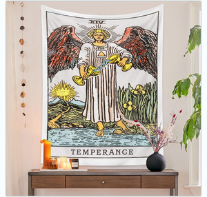 Impresión 3D Rectángulo Nuevo Arte Abstracto Meditación Diferente Fuerza Amarilla Hombres Tarot Tapices para la decoración del hogar - Product Image 2