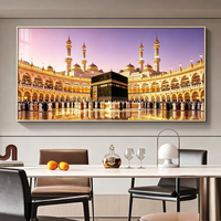Décoration murale islamique moderne de gros pour la maison : Magnifique peinture en porcelaine de cristal sur le thème de la Kaaba, Allah, Mahomet, Ramadan, Aïd, pour musulmans