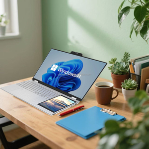 15.6 inch + 7 inch đôi màn hình máy tính xách tay Intel N100 <span class=keywords><strong>32GB</strong></span> <span class=keywords><strong>Ram</strong></span> màn hình cảm ứng văn phòng kinh doanh máy tính máy tính xách tay - Product Image 1