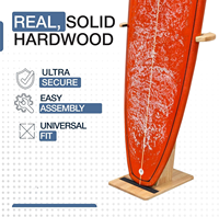 Support de planche de surf vertical en bois autoportant BH pour planches courtes et longues