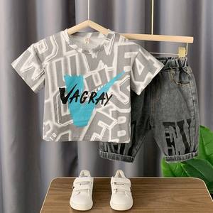 Ensemble de vêtements pour enfants très vendu, costume pour enfants, ensemble 2 pièces pour garçons, t-shirts et shorts pour enfants - Product Image 4