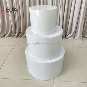 Base de Metal Cilíndrica para Tartas, Mesa de Exhibición para Postres, Decoración para Bodas, Venta Caliente LEDA - Product Image 3