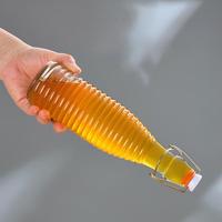 Botol Kaca 100ml 150ml 500ml 1000ml Tutup Mudah Dibuka Botol Minuman Jernih untuk Bir Anggur Air Botol Kaca dengan Tutup Ayun