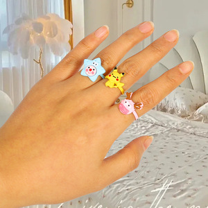 Cartoon Alloy Ring Set For Children <b>Mixed</b> Colors Zinc Alloy Jewelry Gift <b>Box</b> Princess Birthday Present - Product Image 1