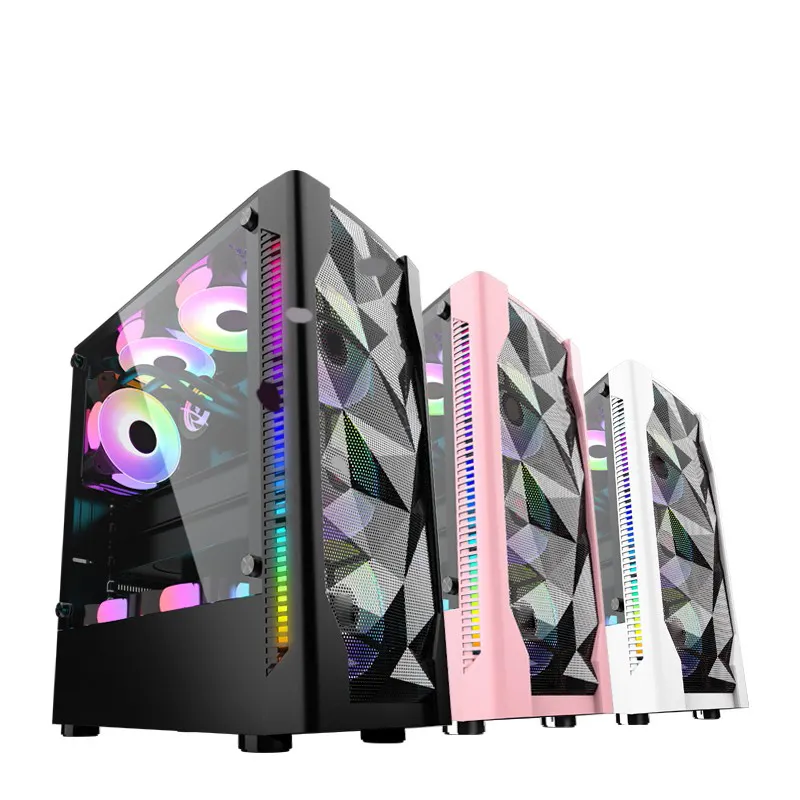 2024 Hochwertige RGB ATX Gaming-Steuerungen Desktop PC Chassis Computergehäuse und Türme beliebter CPU-PC-Schrank mit Lüfterkühlung