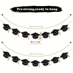 <span class=keywords><strong>Guirnaldas</strong></span> de Papel Dorado y Gorros de Graduación <span class=keywords><strong>para</strong></span> Fiestas y Ceremonias de Graduación de Secundaria - Product Image 5