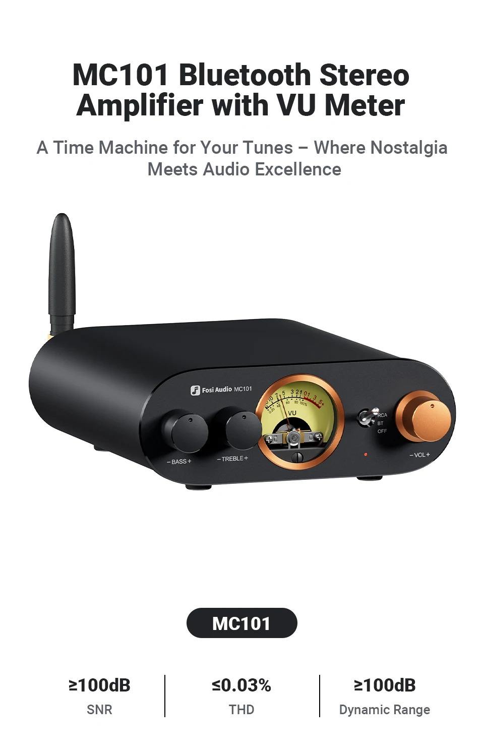 Fosi Audio MC101 Blue 5.0 Stereo Amplifier - 100W Mini HiFi