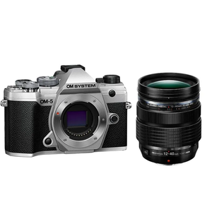 Appareil photo hybride OM System OM-5 Mark II noir et argent avec objectif 12-45mm F/4 Pro et objectif 14-150mm F/4-5.6 II 4K OM System OM - Product Image 4