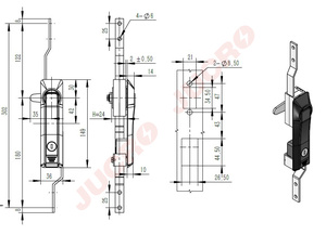 Jucro Electric DL828 Loquet à poignée pivotante à <span class=keywords><strong>3</strong></span> <span class=keywords><strong>points</strong></span> avec clé durable pour divers intérieurs - Product Image 2
