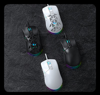 T-WOLF G520 Mouse Gaming Optik USB Berkabel RGB Backlit 7 Tombol dengan Penutup Belakang yang Dapat Dilepas untuk PC Gamer Kantor Bisnis