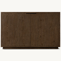 Commode à 4 portes en bois massif marron pour chambre à coucher, meuble de rangement moderne pour salon, prix de gros usine