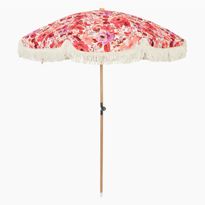 Portable Lightweight Wood Beach Parasol <strong>Umbrella</strong> Boho Vintage Style with Fringe Tassels UV50 Protection Popular USA Australia <strong>UK</strong> - Product Image 1